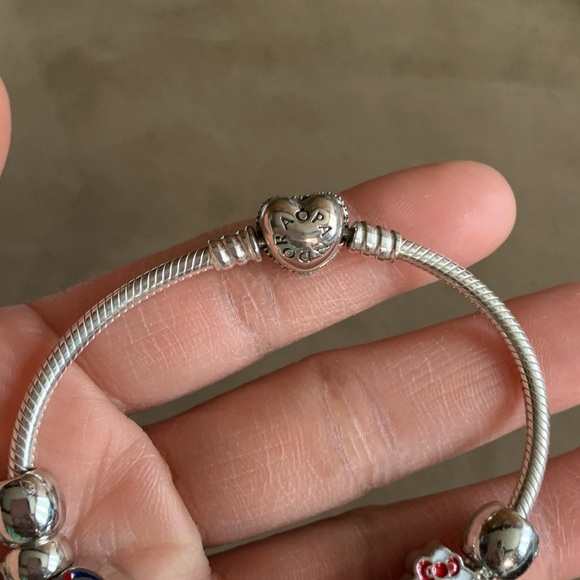 Pandora Pave Heart Claps Bracelet w/ 9 NEW Sanrio Hello Kitty Theme Charms - Picture 14 of 17